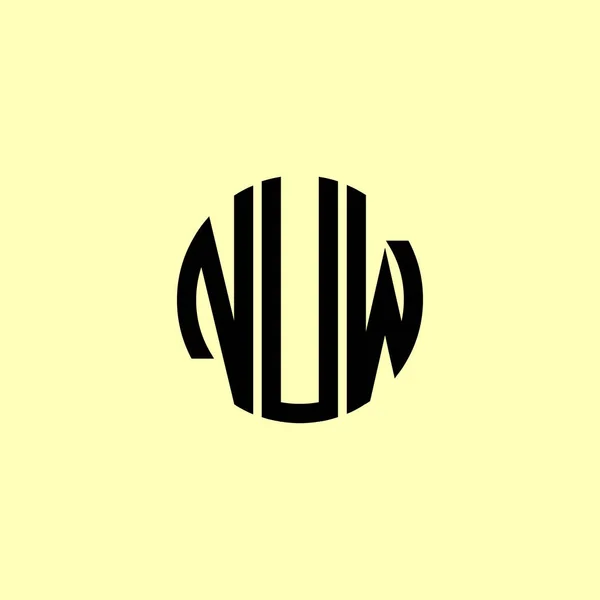 Nuw Logo 이름으로 시작하였다 회사나 브랜드 단계에 적합할 것입니다 — 스톡 벡터