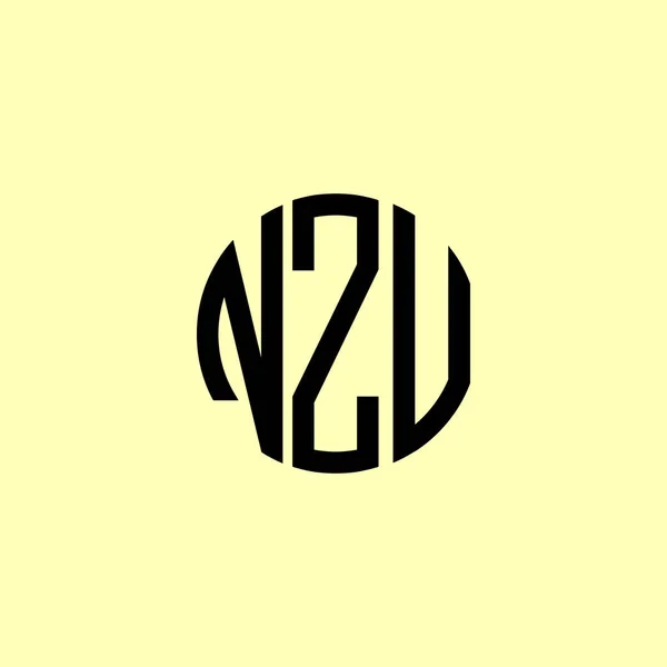 Logo Nzu Zaokrouhleno Creative Initial Letters Bude Vhodné Pro Kterou — Stockový vektor