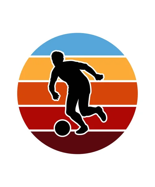 Plantilla Football Retro Sunset Design Plantilla Diseño Vectorial Para Logotipo — Vector de stock