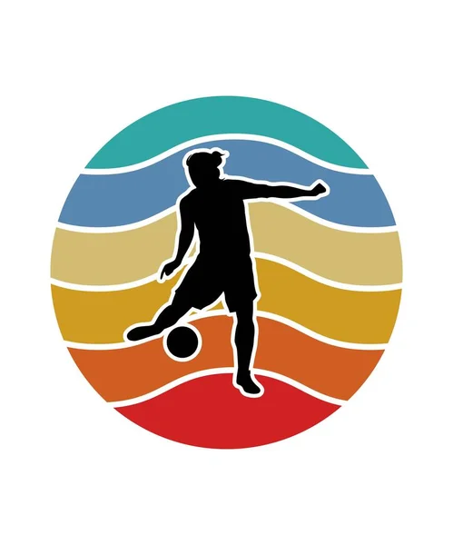 Plantilla Football Retro Sunset Design Plantilla Diseño Vectorial Para Logotipo — Vector de stock