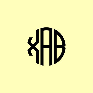 Yaratıcı Yuvarlak Harfler XAB Logosu. Bu başlangıç için hangi şirket veya markanın adı uygun olacaktır.