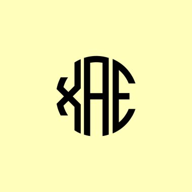 Yaratıcı Yuvarlak Harfler XAE logosu. Bu başlangıç için hangi şirket veya markanın adı uygun olacaktır.