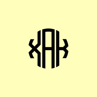 Yaratıcı Yuvarlak Harfler XAK logosu. Bu başlangıç için hangi şirket veya markanın adı uygun olacaktır.