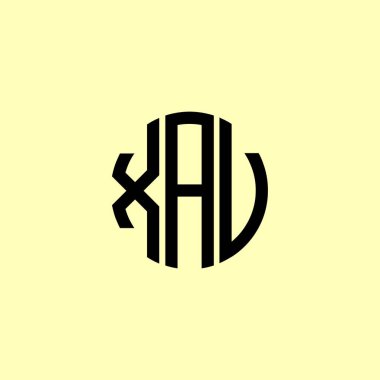 Yaratıcı Yuvarlak Harfler XAV logosu. Bu başlangıç için hangi şirket veya markanın adı uygun olacaktır.