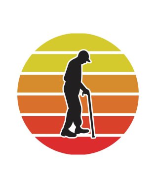 Humangrow Retro Sunset Tasarım Şablonu. Logo, rozet, tişört, POD ve kitap kapağı için vektör tasarımı şablonu. İzole edilmiş beyaz arkaplan.