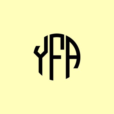 Yaratıcı Yuvarlak Harfler YFA Logosu. Bu başlangıç için hangi şirket veya markanın adı uygun olacaktır.