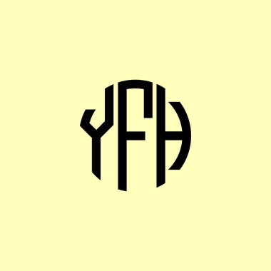 Yaratıcı Yuvarlak Baş harfler YFH logosu. Bu başlangıç için hangi şirket veya markanın adı uygun olacaktır.