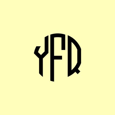 Yaratıcı Yuvarlak Harfler YFQ logosu. Bu başlangıç için hangi şirket veya markanın adı uygun olacaktır.