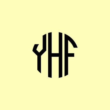 Yaratıcı Yuvarlak Baş harfler YHF logosu. Bu başlangıç için hangi şirket veya markanın adı uygun olacaktır.