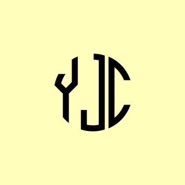 Yaratıcı Yuvarlak Harfler YJC logosu. Bu başlangıç için hangi şirket veya markanın adı uygun olacaktır.