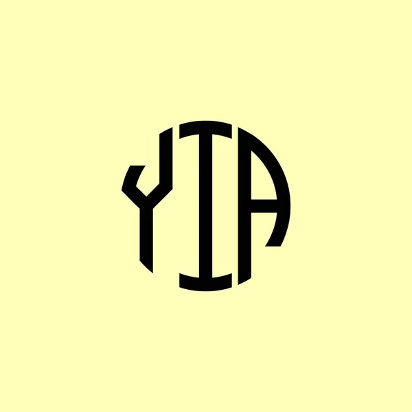 Letras Iniciales Redondeadas Creativas Logotipo Yia Será Adecuado Para Qué — Vector de stock