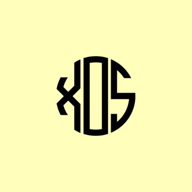 Yaratıcı Yuvarlak Harfler XOS Logosu. Bu başlangıç için hangi şirket veya markanın adı uygun olacaktır.