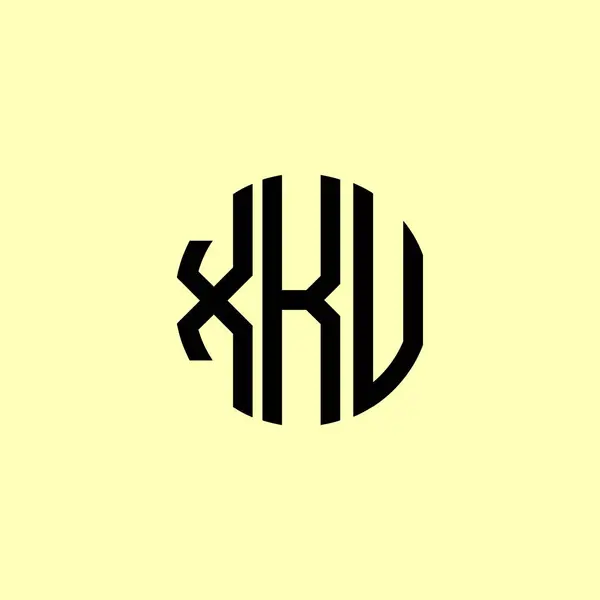 Kreativa Rundade Inledande Bokstäver Xku Logotyp Det Kommer Att Vara — Stock vektor