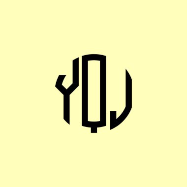 Yaratıcı Yuvarlak Harfler YQJ logosu. Bu başlangıç için hangi şirket veya markanın adı uygun olacaktır.
