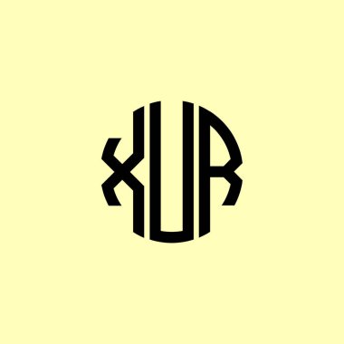 Yaratıcı Yuvarlak Harfler XUR Logosu. Bu başlangıç için hangi şirket veya markanın adı uygun olacaktır.