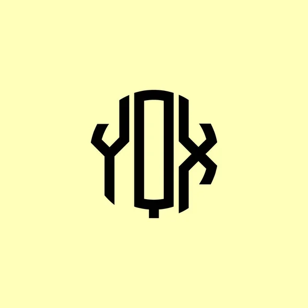 Lettres Initiales Arrondies Créatives Logo Yqx Conviendra Pour Quelle Entreprise — Image vectorielle