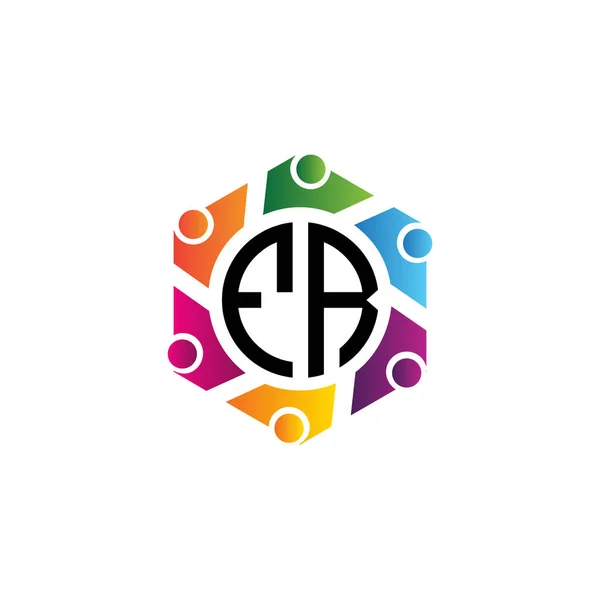 Hexagon Initial Letters Logo Van Gemeenschap Doel Voor Netwerk Team — Stockvector