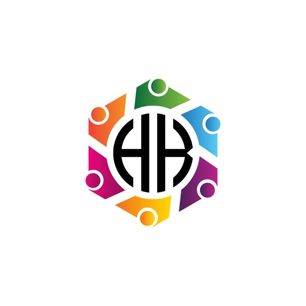Šestiúhelník Společenství Počáteční Písmena Logo Účel Pro Síťovou Týmovou Nebo — Stockový vektor