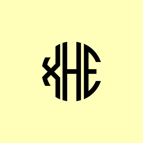 Lettres Initiales Arrondies Créatives Logo Xhe Conviendra Pour Quelle Entreprise — Image vectorielle