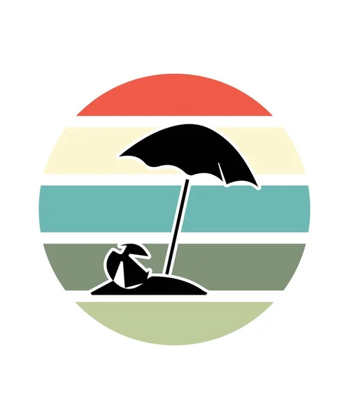 Travel Retro Sunset Design Векторный Дизайн Шаблона Логотипа Значков Футболки — стоковый вектор