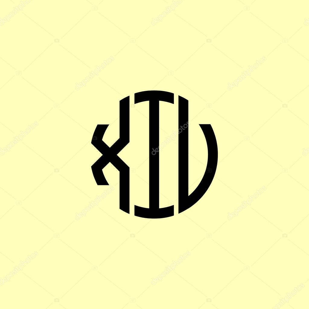 Creative Rounded Initial Letters XIV Logo. It will be suitable for which company or brand name start those initial.