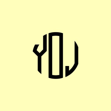 Yaratıcı Yuvarlak Harfler YOJ logosu. Bu başlangıç için hangi şirket veya markanın adı uygun olacaktır.