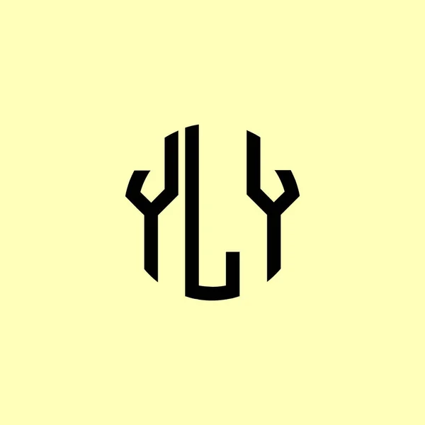 Cartas Iniciais Arredondadas Criativas Yly Logo Será Apropriado Para Qual — Vetor de Stock