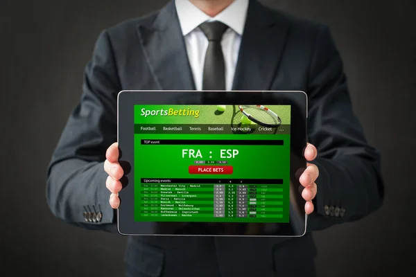 Sports betting website on tablet — Stock Photo, Image