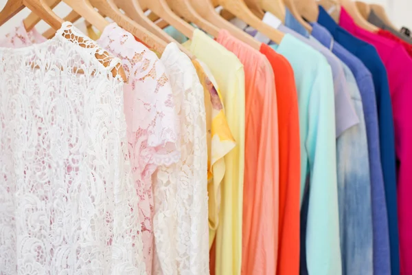 Clothes hanging on the rack — Stock Photo, Image
