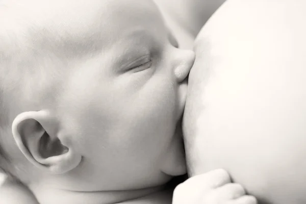 Mother breastfeeding her newborn baby — Stock Photo, Image