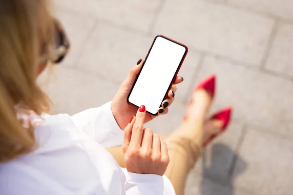 Blanco Scherm Van Mobiele Telefoon Model Voor Eigen Ontwerp — Stockfoto