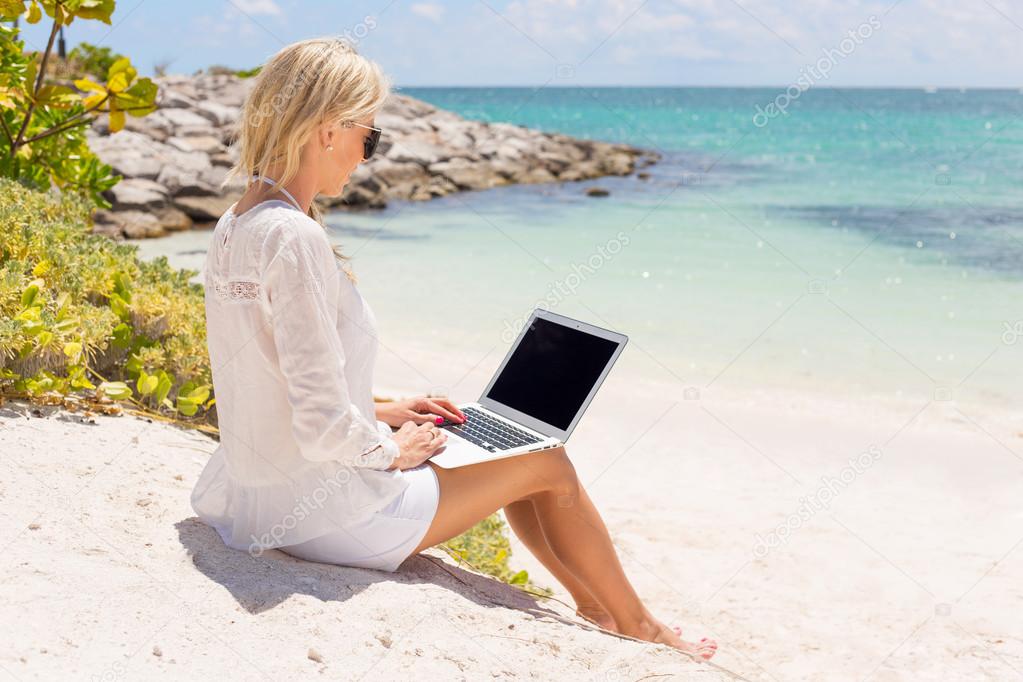 Woman with laptop computer