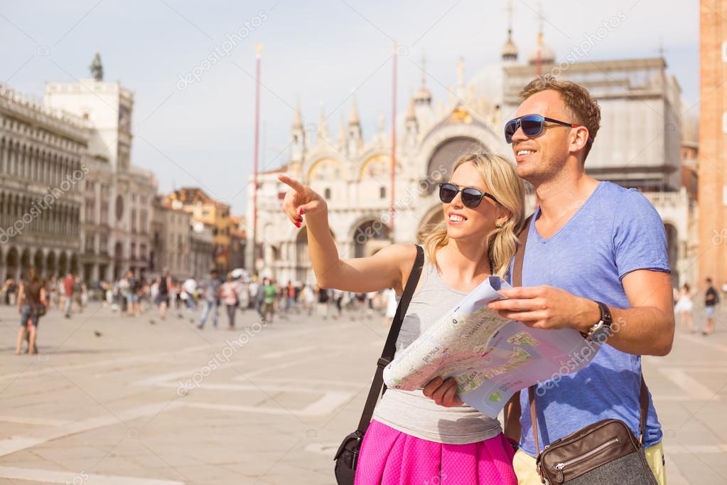 Tourists sightseeing in Venice