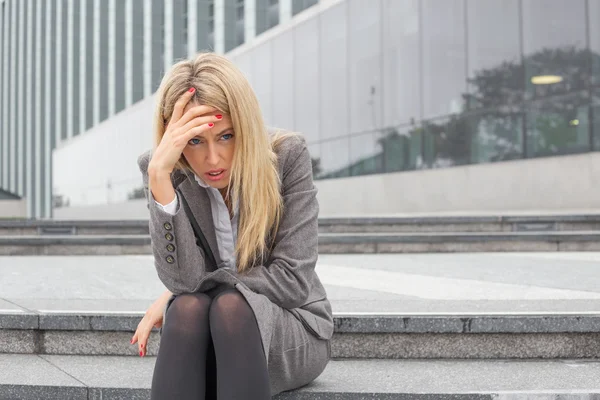 Depressed business woman — Stock Photo, Image