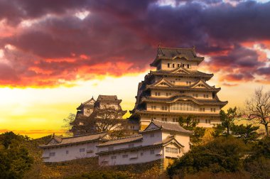 Japonya görkemli Himeji Kalesi.