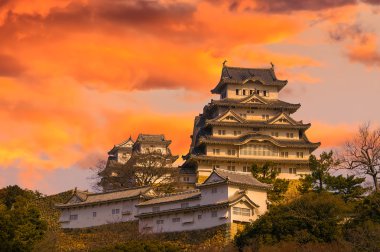Japonya görkemli Himeji Kalesi.