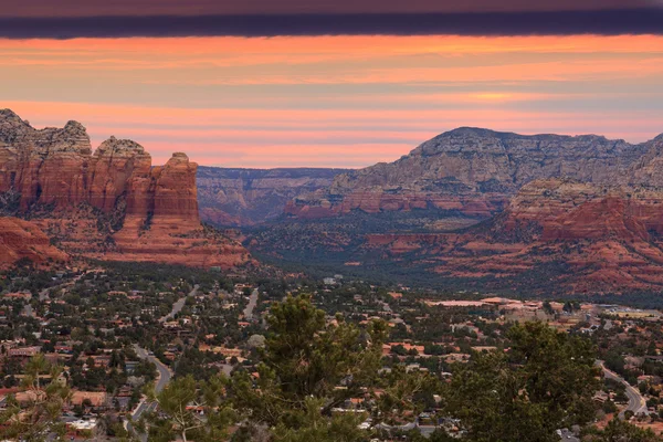 Zachód słońca Vista Sedona w stanie Arizona — Zdjęcie stockowe