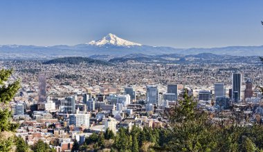 Portland, Oregon güzel uzak manzara