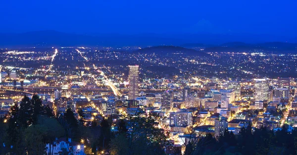 俄勒冈州波特兰市的美丽的夜晚远景 — 图库照片
