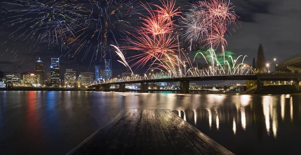 Portland Oregon, USA Fireworks. — Stock Photo, Image