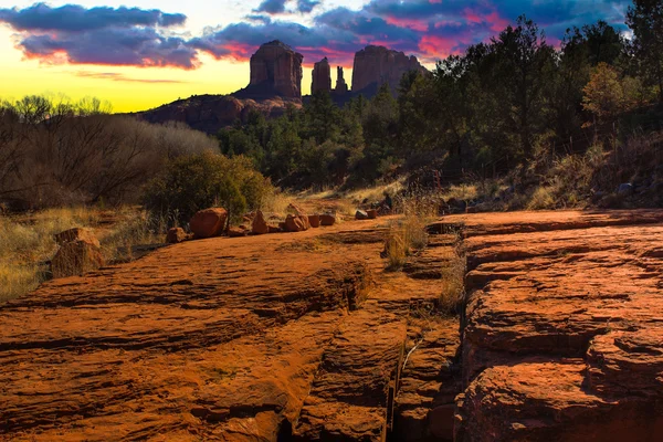 Imagem do pôr-do-sol de Cathedral Rock . — Fotografia de Stock