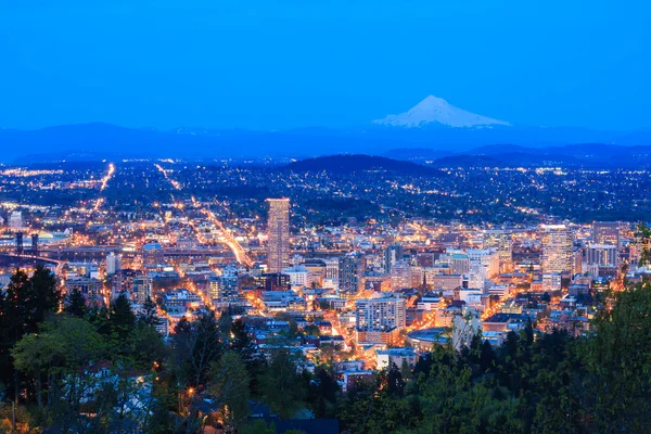 Prachtige nacht Vista van Portland, Oregon — Stockfoto