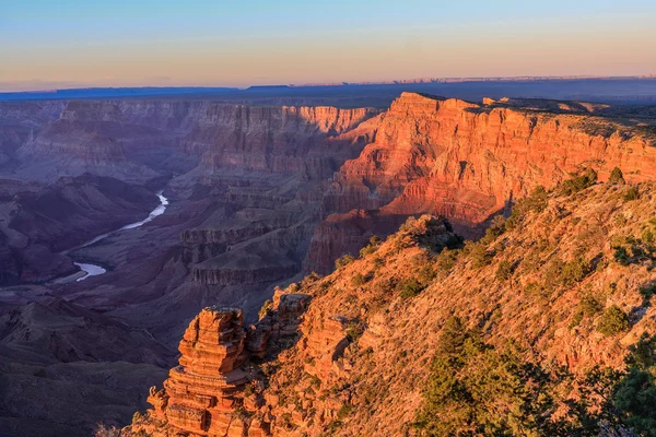 Majestátní Vista Grand Canyon za soumraku — Stock fotografie