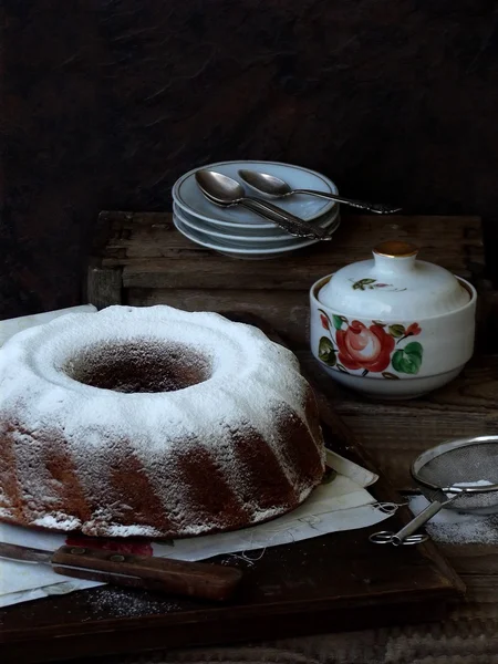 Вкусный домашний большой торт — стоковое фото