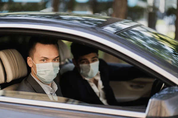 Empresários Gestores Coronavírus Pandemia Epidemia Infectar — Fotografia de Stock