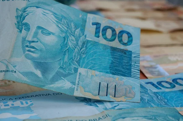 Brazilian money. Brazilian Real banknotes.