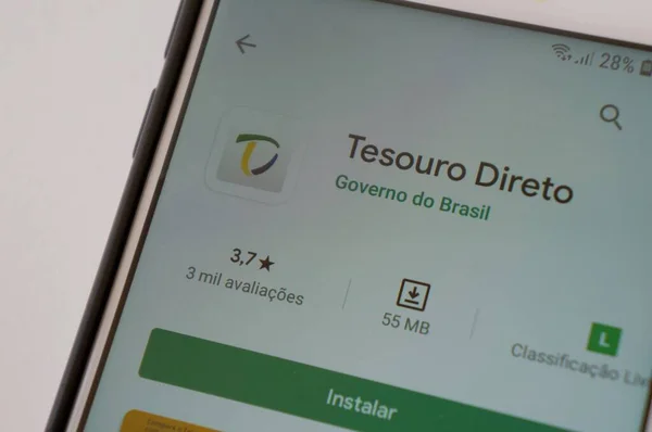 Bahia Brazil Квітня 2020 Tesouro Direto Додаток Екрані Смартфона Tesouro — стокове фото