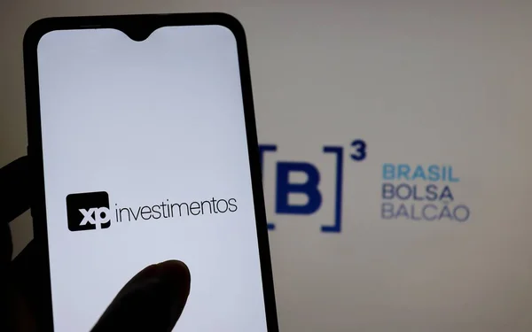 Bahia Brazílie Února 2021 Logo Investimentos Obrazovce Smartphonu Logem Brazilské — Stock fotografie