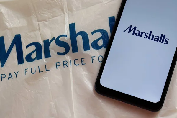 Bahía Brasil Septiembre 2020 Logotipo Marshalls Pantalla Del Teléfono Inteligente — Foto de Stock