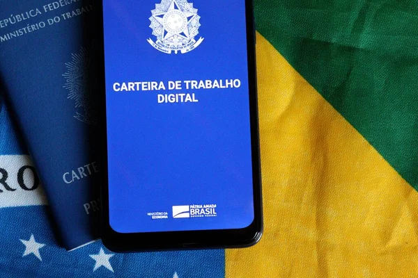 Bahia Brasil Noviembre 2020 Digital Work Card App Carteira Trabalho — Foto de Stock